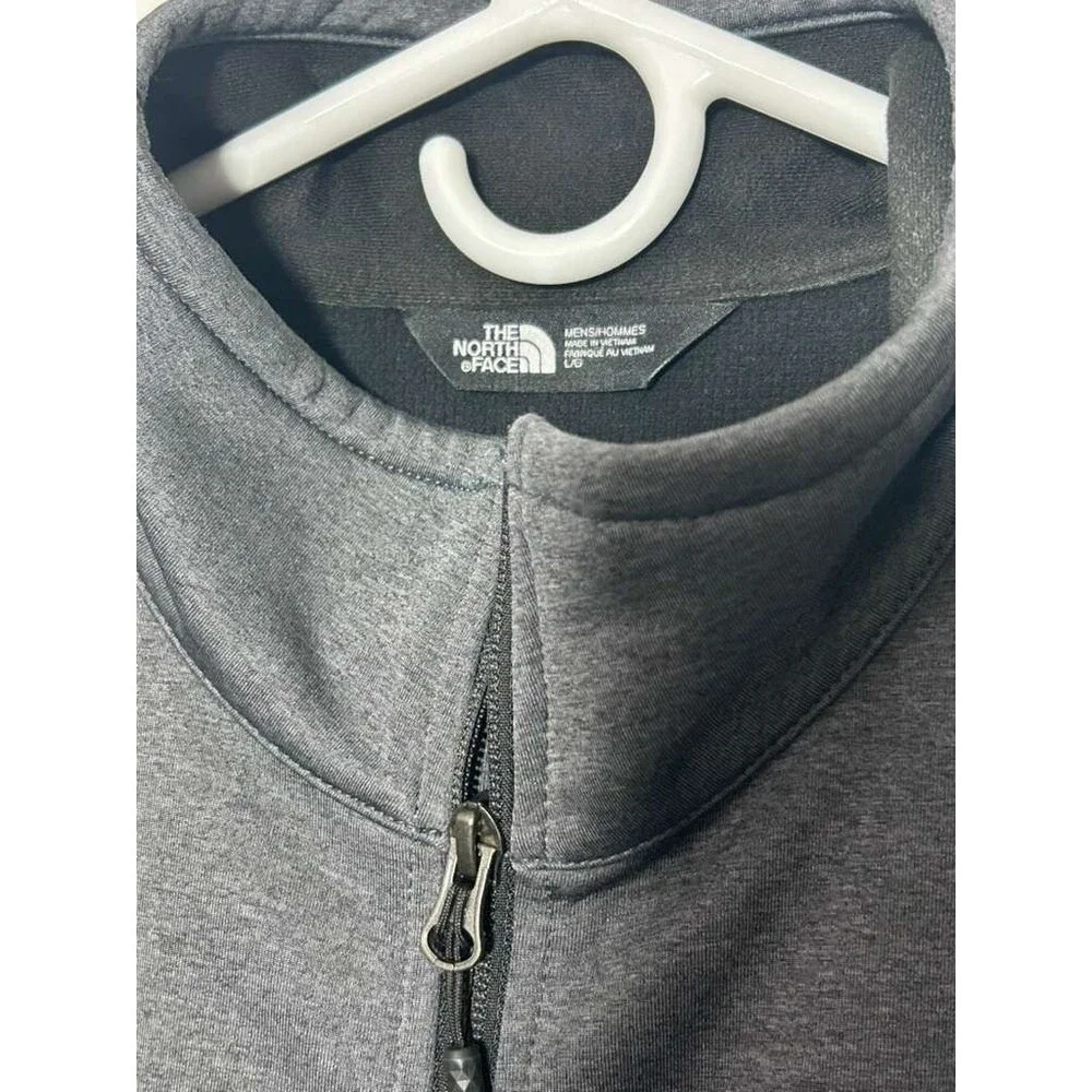 North Face Fleece Vest Men's Large Gray Black Ridgewall Soft Shell